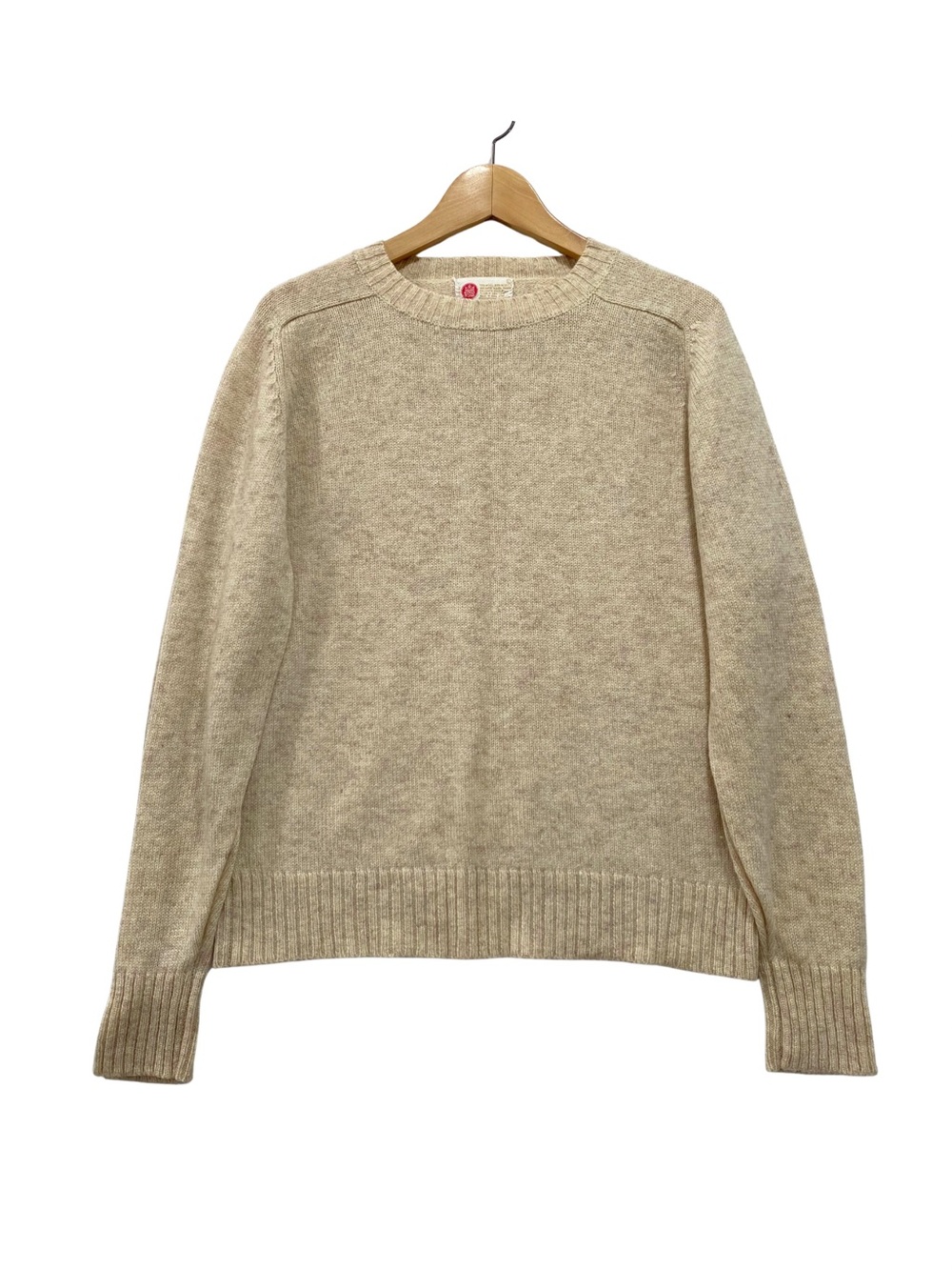 Vintage 70s Sears Kings Road Men’s Large Wool Acrylic Crewneck Sweater Beige